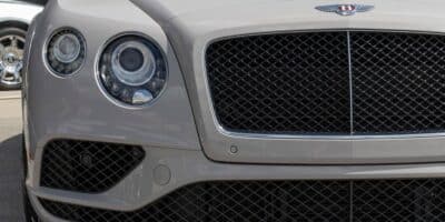 Close-up of the 2023 bentley continental gt.