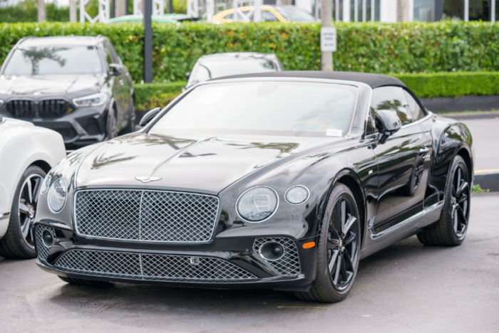 The 2024 Bentley Continental GT parked in the lot.