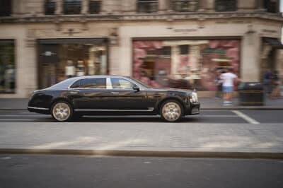 A luxurious Bentley Mulsanne along Regent Street in Central London.