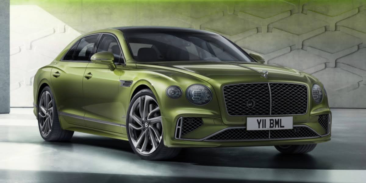 A green Bentley sedan symbolizing the excellence and innovation of luxury hybrid cars in modern automotive design.